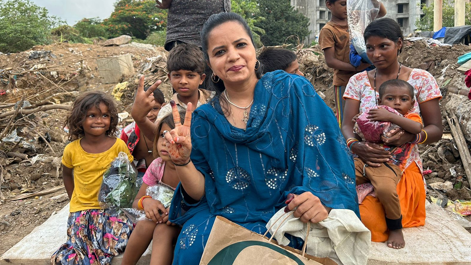 Distribution of clothes campaign